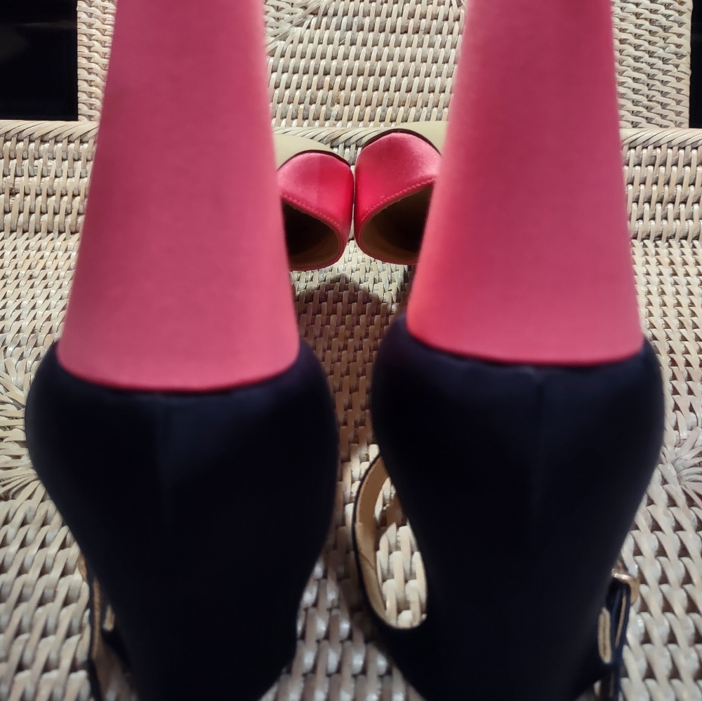 J.Crew Brooke - Italian Satin Colorblock Pointed-Toe Pumps - Picture 5 of 7